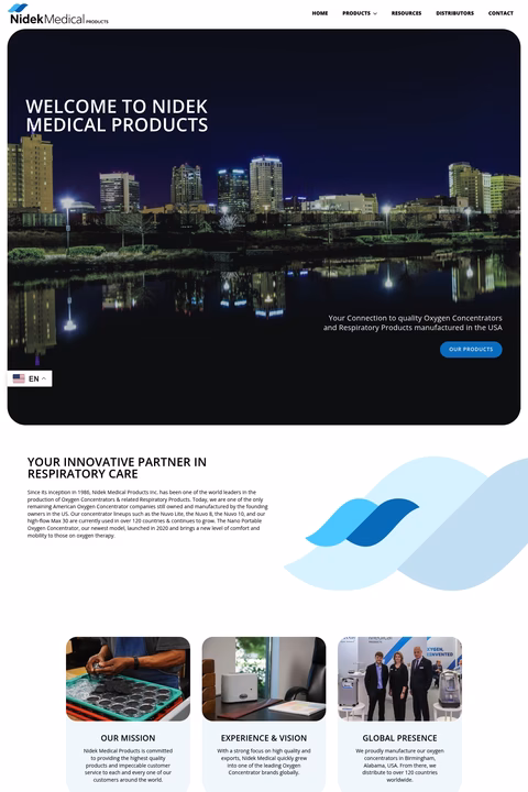 Nidek-Medical-Products Homepage 1440px