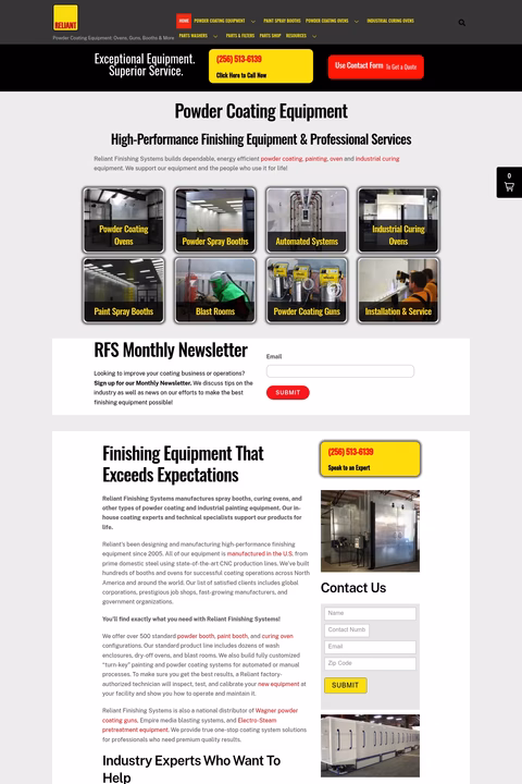 Reliant-Finishing-Systems Homepage 1440px
