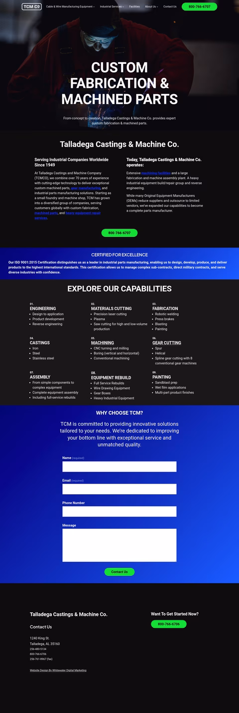 Talladega-Castings-Machining-Company Homepage 1440px