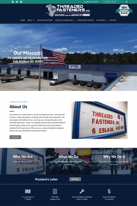 Threaded-Fastener-Inc Homepage 1440px