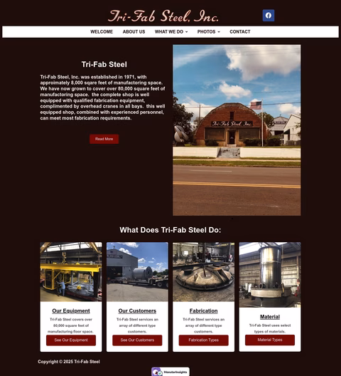 Tri-Fab-Steel Homepage 1440px