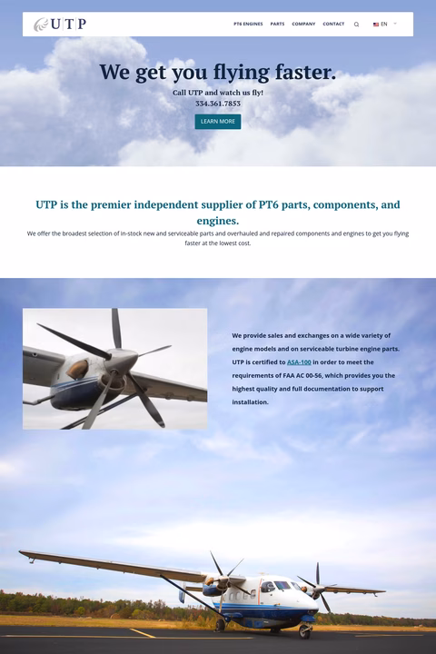 Universal-Turbine-Parts Homepage 1440px