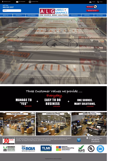 Alg-Graphics Homepage 1440px
