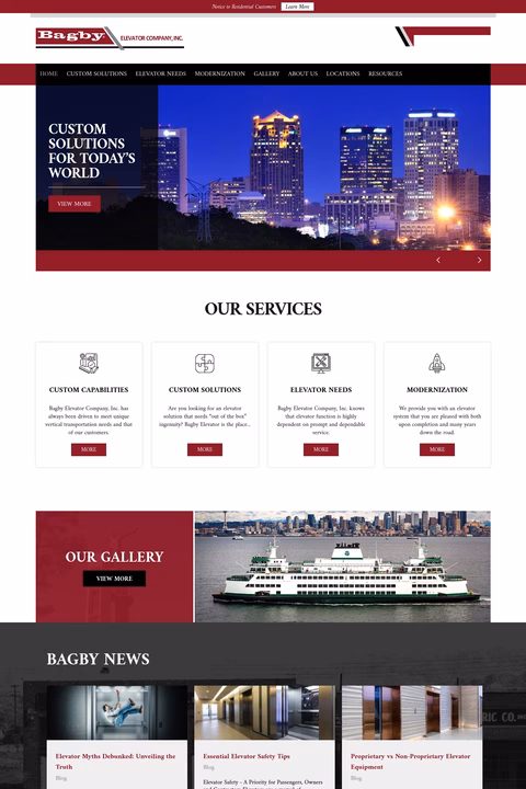 Bagby-Elevator-Company Homepage 1440px