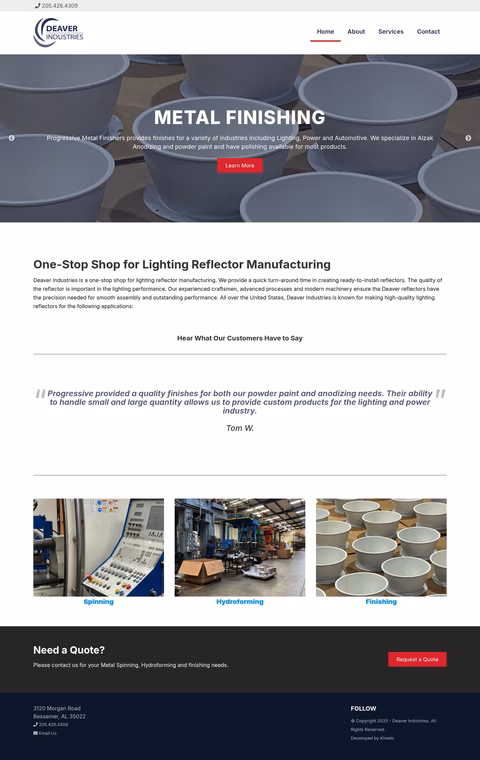 Deaver-Industries Homepage 1440px