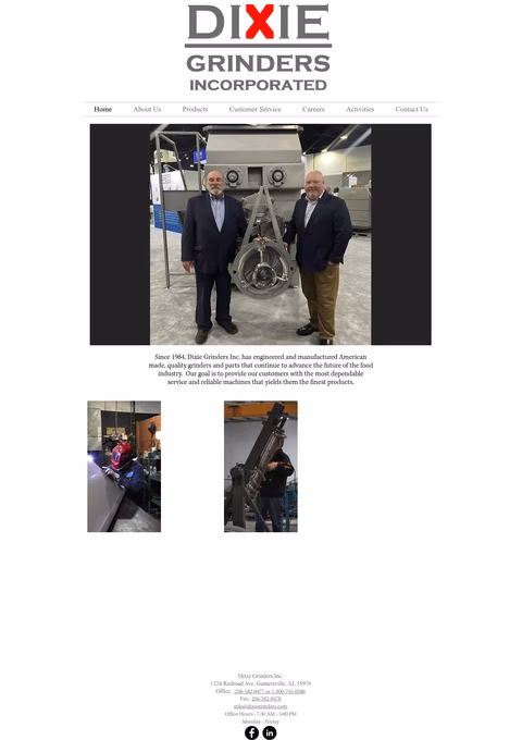 Dixie-Grinders Homepage 1440px
