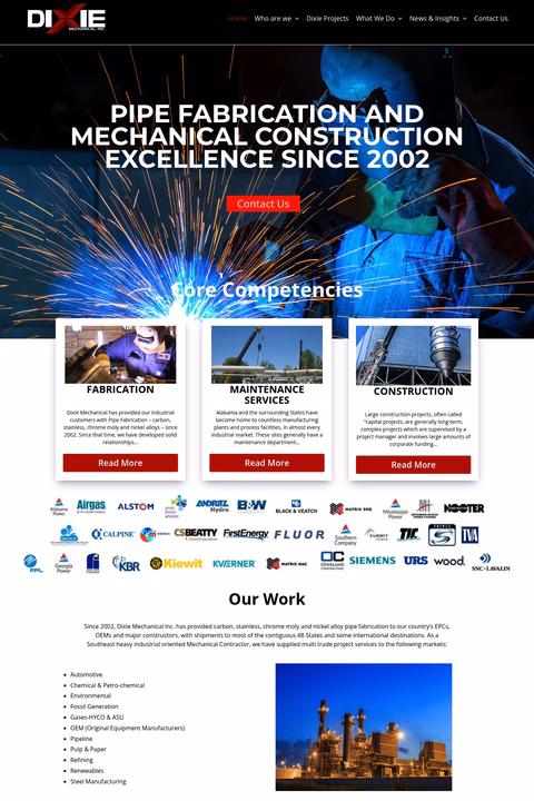 Dixie-Mechanical Homepage 1440px