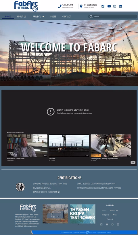 Fabarc-Steel-Supply-Company Homepage 1440px