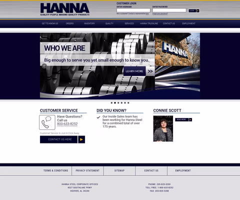 Hanna-Steel-Corporation Homepage 1440px