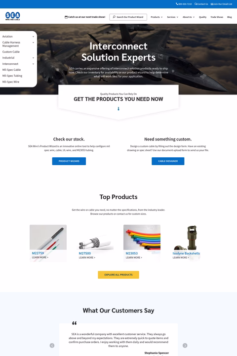 Sea-Wire Homepage 1440px