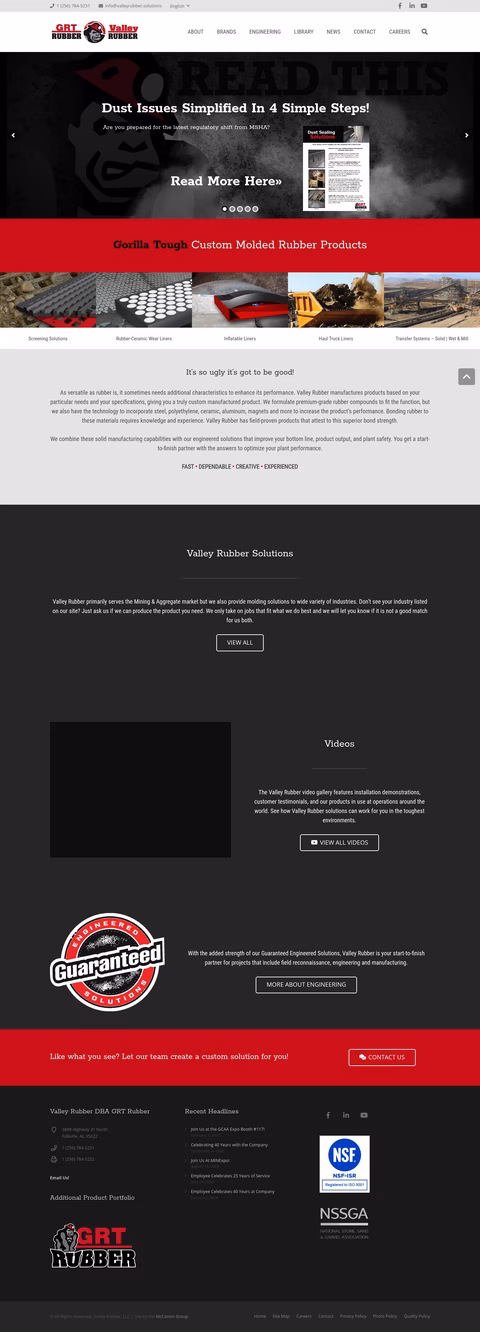 Valley-Rubber Homepage 1440px