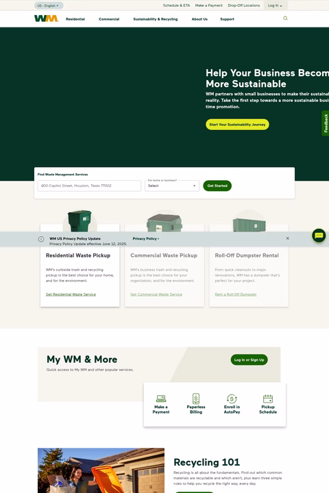 Waste-Management Homepage 1440px