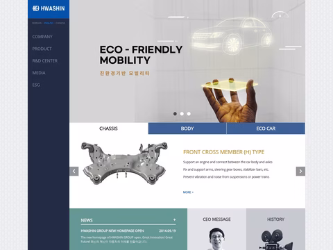Hwashin-America Homepage 1440px