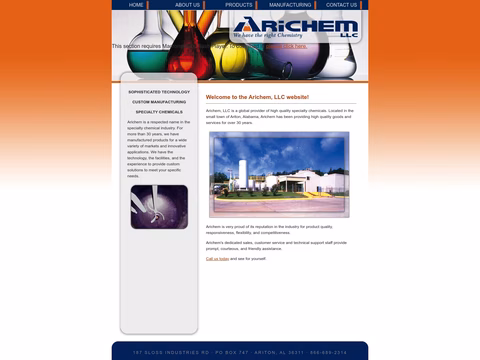 Arichem Homepage 1440px