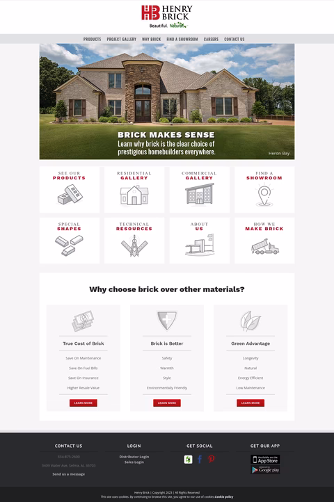 Henry-Brick-Company Homepage 1440px