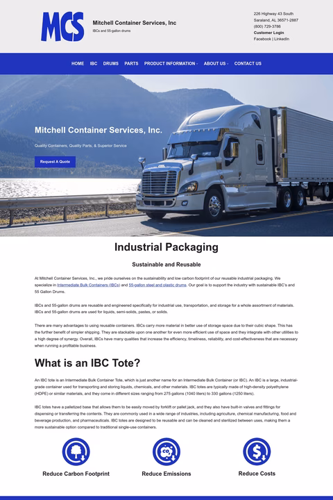 Mitchell-Container-Services Homepage 1440px