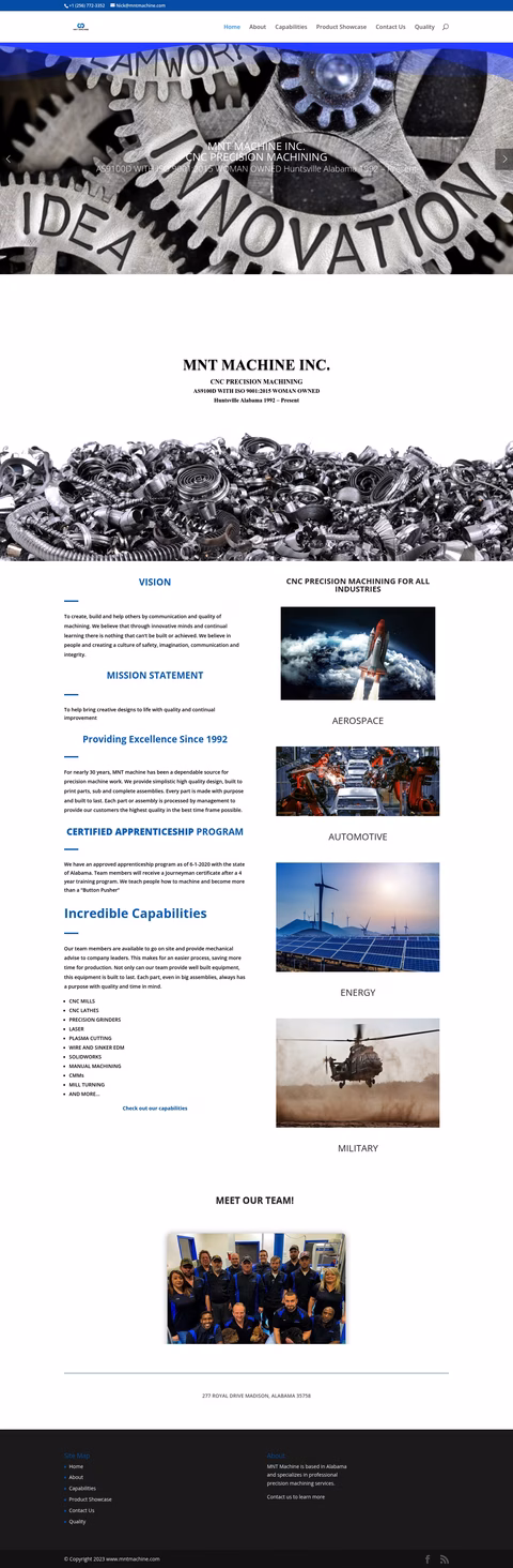 Mnt-Machine Homepage 1440px