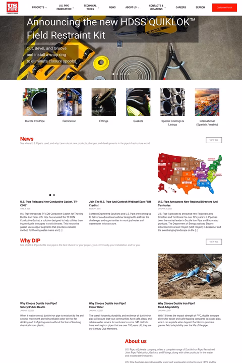 United-States-Pipe-Foundry Homepage 1440px