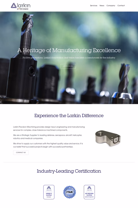 Larkin-Precision-Machining Homepage 1440px