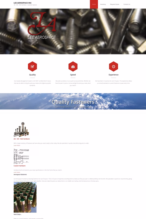 Lee-Aerospace-Products Homepage 1440px