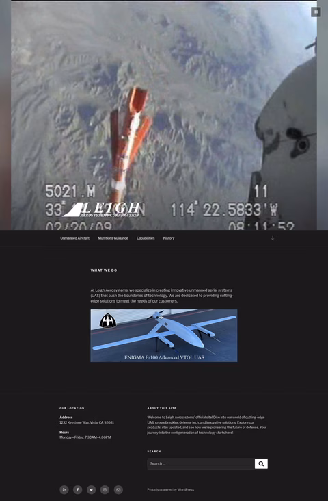 Leigh-Aerosystems Homepage 1440px