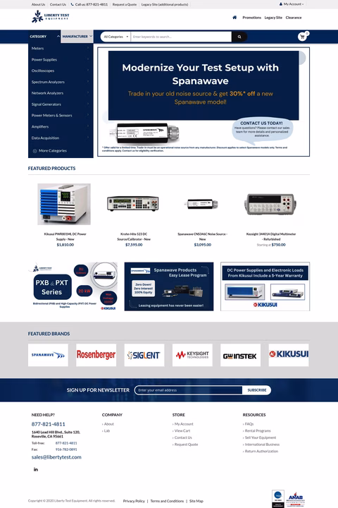 Liberty-Test-Equipment Homepage 1440px