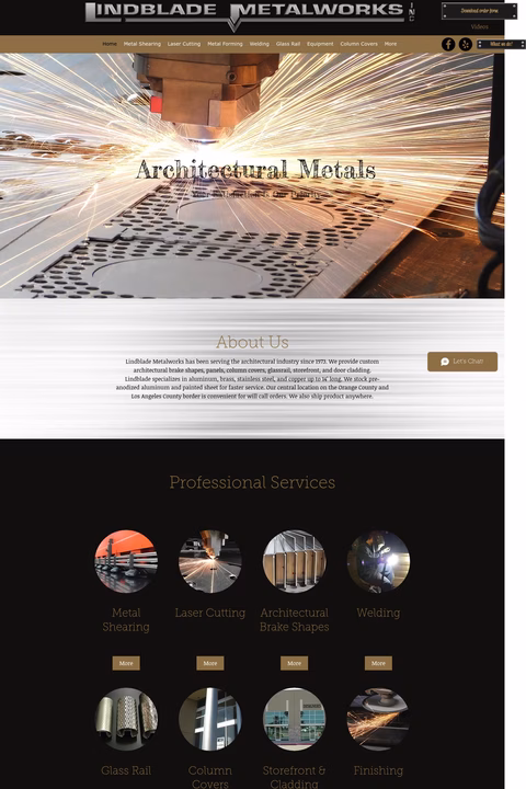 Lindblade-Metalworks Homepage 1440px