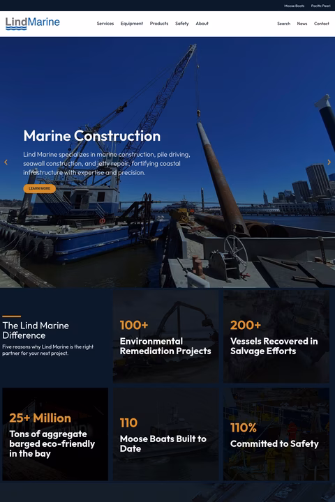 Lind-Marine Homepage 1440px