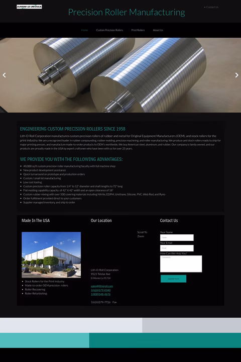 Lith-O-Roll Homepage 1440px