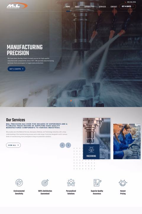 M-L-Precision-Machining Homepage 1440px