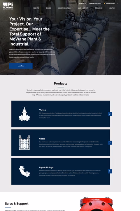 Mcwane-Plant-Industrial Homepage 1440px