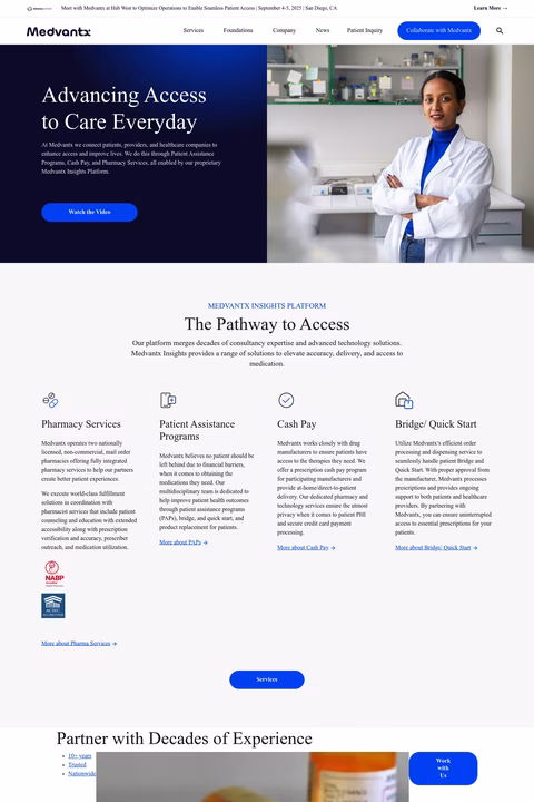 Medvantx Homepage 1440px