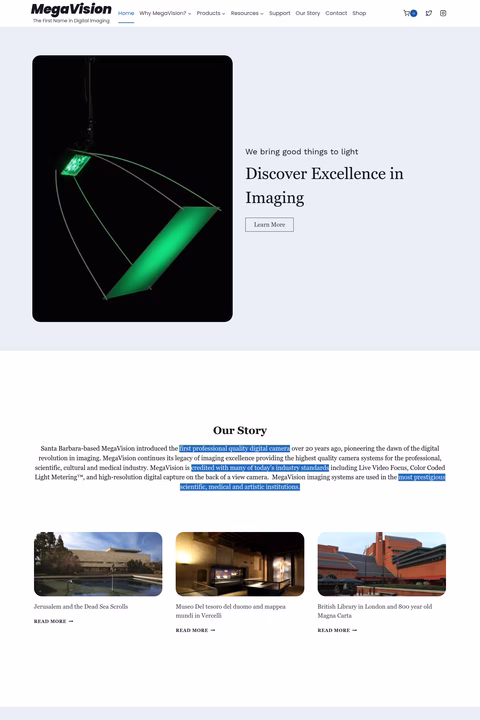 Mega-Vision Homepage 1440px