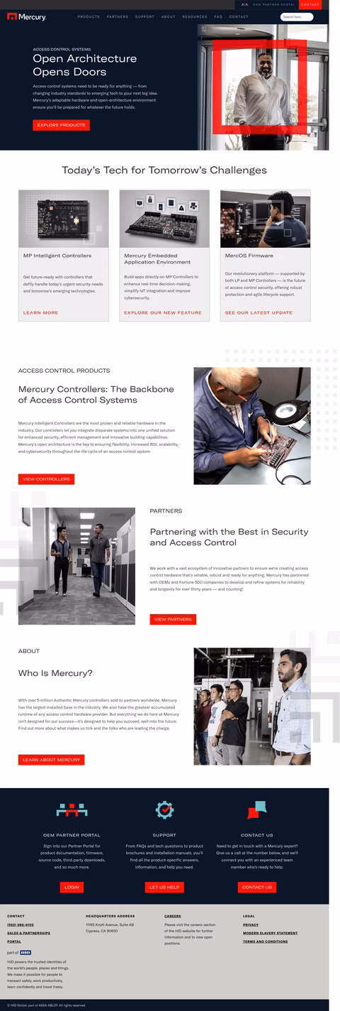 Mercury-Security-Corporation Homepage 1440px