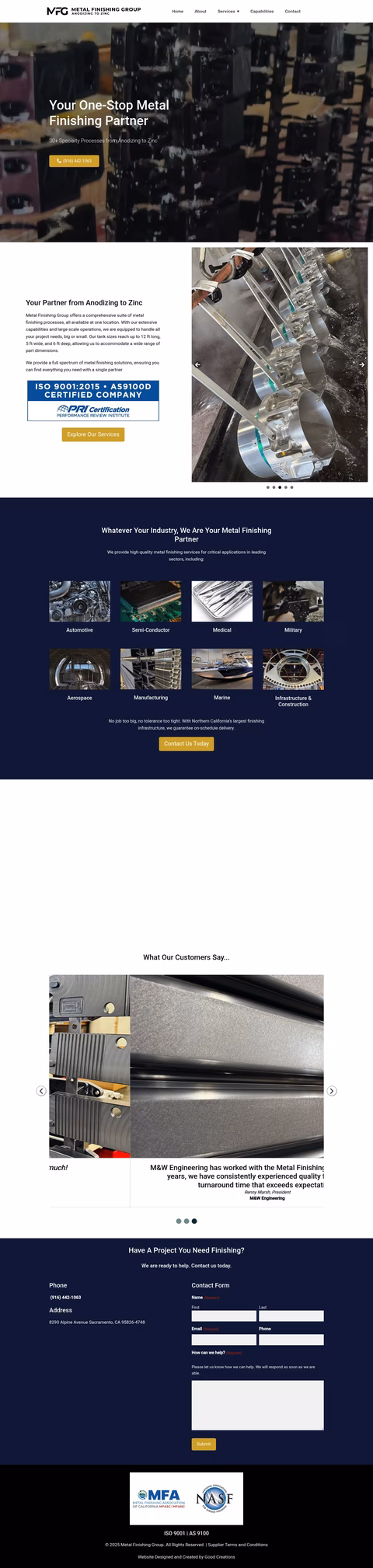 Metal-Finishing-Group Homepage 1440px
