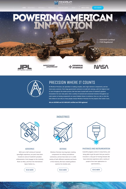 Mindrum-Precision Homepage 1440px
