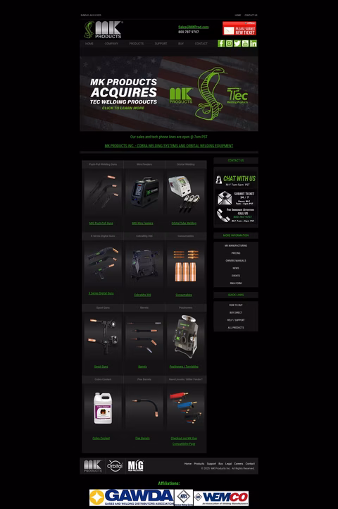 Mk-Products Homepage 1440px