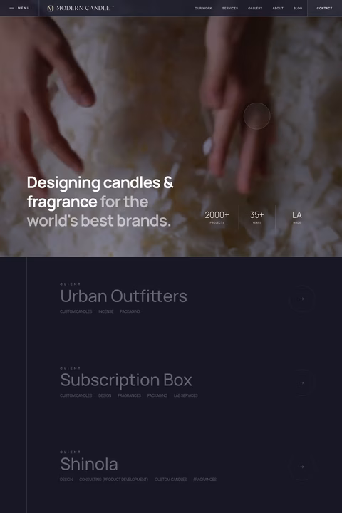 Modern-Candle Homepage 1440px