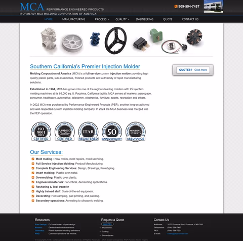 Molding-Corporation-Of-America Homepage 1440px