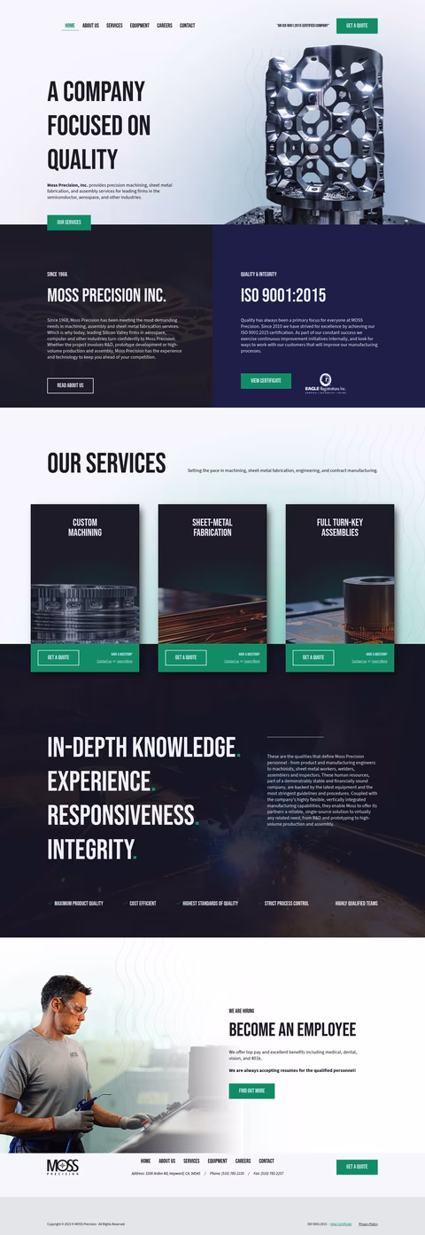 Moss-Precision Homepage 1440px