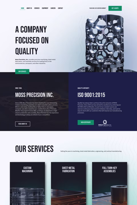 Moss-Precision Homepage 1440px