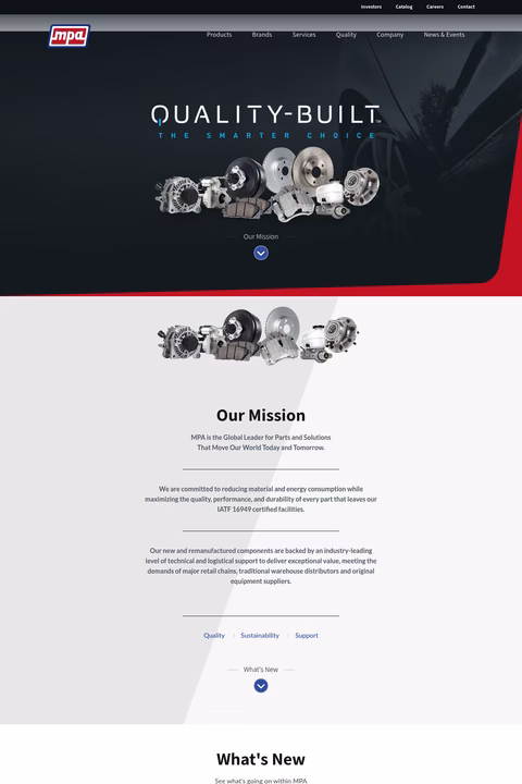 Motorcar-Parts-Of-America Homepage 1440px