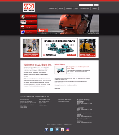 Multiquip-Inc Homepage 1440px