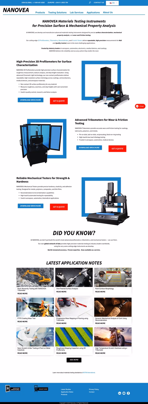 Nanovea Homepage 1440px