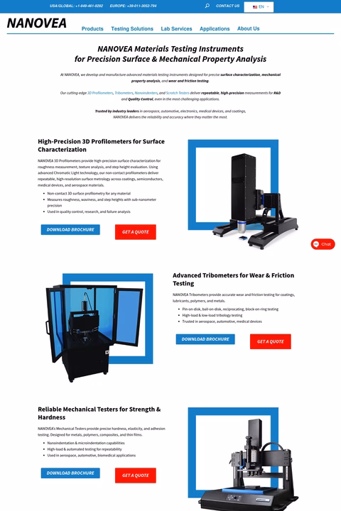 Nanovea Homepage 1440px