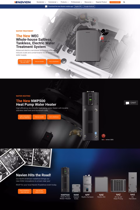 Navien-America Homepage 1440px