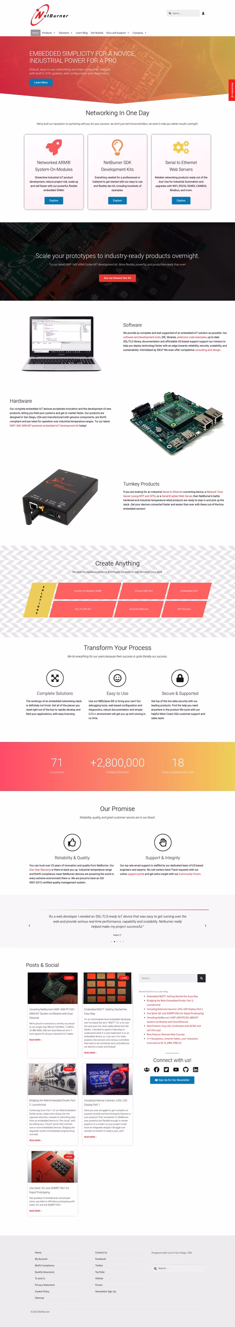 Netburner Homepage 1440px