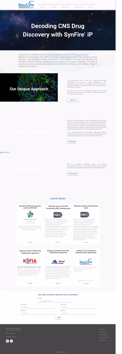 Neucyte Homepage 1440px