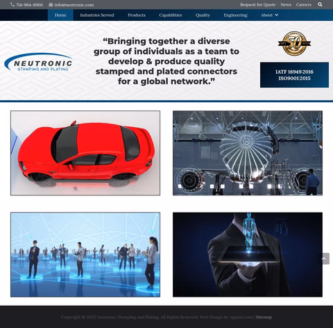Neutronic-Stamping-Plating Homepage 1440px