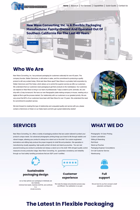 New-Wave-Converting Homepage 1440px